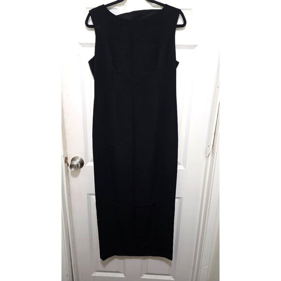 Daymor Petite Black Sleeveless Whimsy goth  Formal Gown Mother of Bride Beaded T - Picture 2 of 7